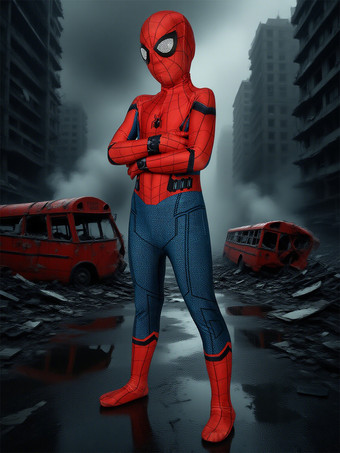 マーベルコミックスパイダーマンホームカミングキッドコスプレコスチュームライクラスパンデックスジャンプスーツ
