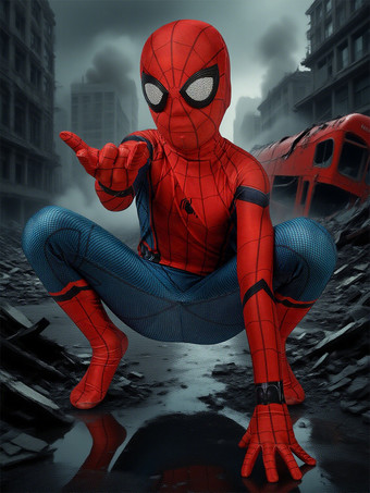 マーベルコミックスパイダーマンホームカミングキッドコスプレコスチュームライクラスパンデックスジャンプスーツ