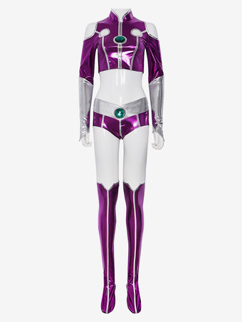 パープル ティーン・タイタンズ スターファイア タイトフィット服 アニメ舞台衣装