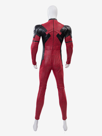 デッドプール アニメ コスプレ デッドプール ダークレッド フィルム ポリエステル サッシュ フード セット フェイクレザー マーベルコミック