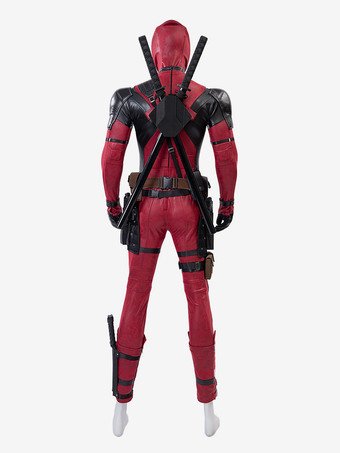 デッドプール アニメ コスプレ デッドプール ダークレッド フィルム ポリエステル サッシュ フード セット フェイクレザー マーベルコミック