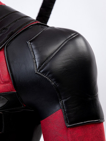 デッドプール アニメ コスプレ デッドプール ダークレッド フィルム ポリエステル サッシュ フード セット フェイクレザー マーベルコミック