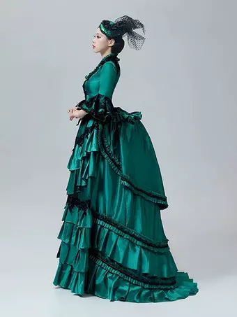 Victorian Women's Bustle Dress Ball Gown High-waisted Basquine Retro  Vintage Dress