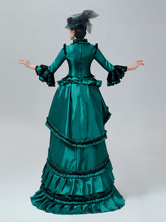 ビクトリア朝風レディースバスルドレス ハイウエストバスキン スペイン風ポリエステル レトロ フェスティバルドレス