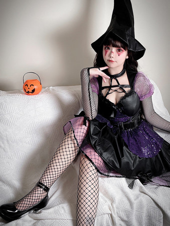ハロウィン ゴシック 魔女 コスチューム レース ダーク フェアリー ロールプレイ ドレス