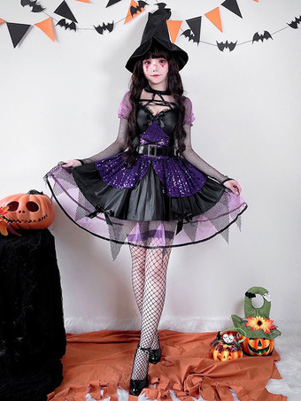 ハロウィン ゴシック 魔女 コスチューム レース ダーク フェアリー ロールプレイ ドレス