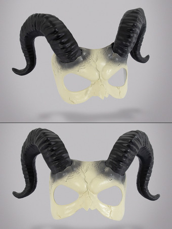 ハロウィン ハーフフェイスマスク ホワイトデーモン コスチュームアクセサリー パーティー ロールプレイ小道具