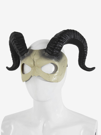 ハロウィン ハーフフェイスマスク ホワイトデーモン コスチュームアクセサリー パーティー ロールプレイ小道具