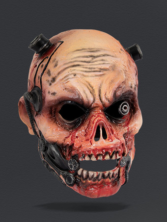 ハロウィンの超リアルなゾンビマスク。お化け屋敷や映画制作のためのパーティー小道具。