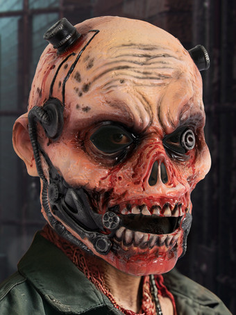 ハロウィンの超リアルなゾンビマスク。お化け屋敷や映画制作のためのパーティー小道具。