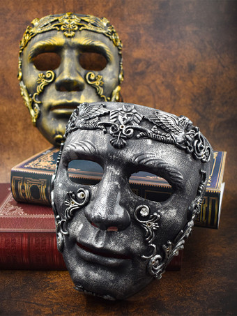 ハロウィン 古代ローマ剣闘士マスク ブロンズ フルフェイスヘルメット 歴史再現小道具