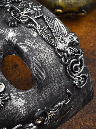 ハロウィン 古代ローマ剣闘士マスク ブロンズ フルフェイスヘルメット 歴史再現小道具