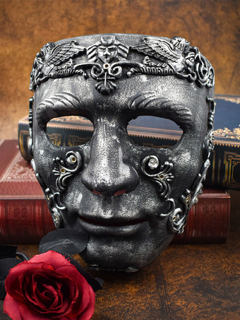 シルバー ハロウィン 古代ローマ剣闘士マスク ブロンズ フルフェイスヘルメット 歴史再現小道具