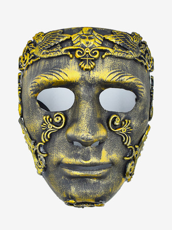 ゴールド ハロウィン 古代ローマ剣闘士マスク ブロンズ フルフェイスヘルメット 歴史再現小道具