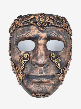 ハロウィン 古代ローマ剣闘士マスク ブロンズ フルフェイスヘルメット 歴史再現小道具