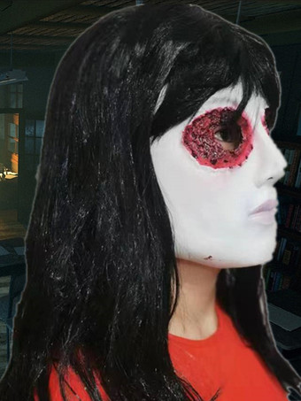 ハロウィーンのホラーマスク 腐った顔と黒髪