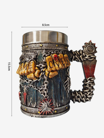 ハロウィンスカルビールジョッキゴシックノベルティマグステンレススチールタンブラー