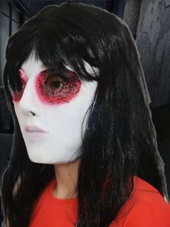 ハロウィーンのホラーマスク 腐った顔と黒髪