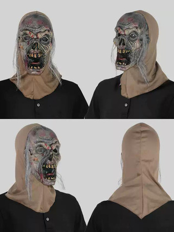 ハロウィーンの叫び声を上げる黄色のゾンビマスクホラーフェイスカバーいたずらのための怖いパーティー小道具