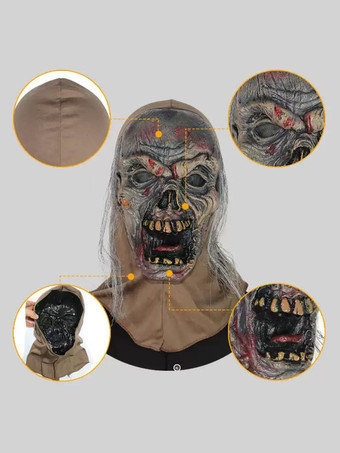 ハロウィーンの叫び声を上げる黄色のゾンビマスクホラーフェイスカバーいたずらのための怖いパーティー小道具