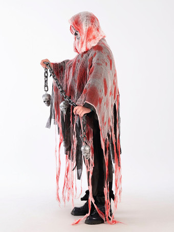 ハロウィン 血まみれのボロボロケープ ホラーマント フード付き コスプレ衣装