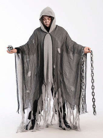 グレイハロウィンのぼろぼろのゴーストケープの怖いコスチューム