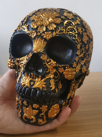 ハロウィン フローラル スカル 彫刻 樹脂製 装飾 ゴシック ホーム バー センターピース