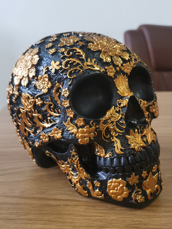 ハロウィン フローラル スカル 彫刻 樹脂製 装飾 ゴシック ホーム バー センターピース