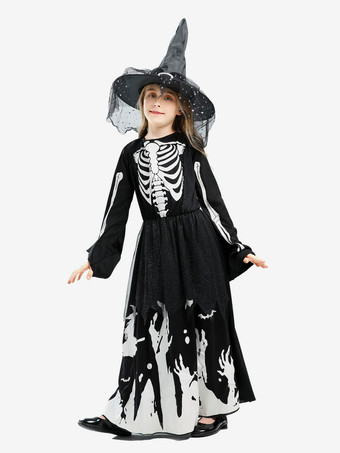 暗闇で光る魔女のハロウィンドレスコスチューム（子供用）