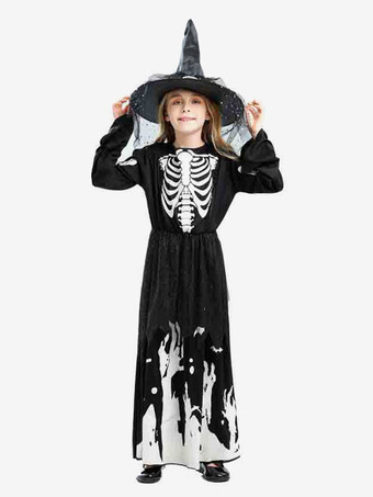 暗闇で光る魔女のハロウィンドレスコスチューム（子供用）