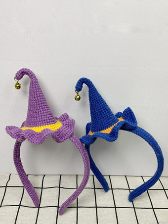 手編みのハロウィンヘッドドレス、魔女の帽子、ヘアクリップ、女の子向けの編みぐるみパーティーの記念品