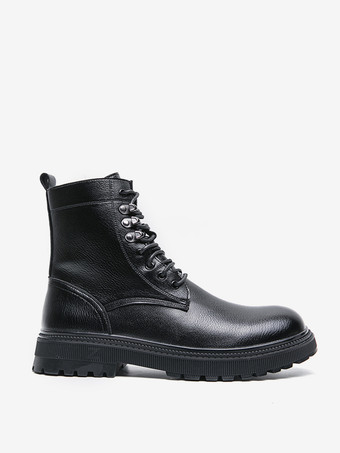 メンズドレスブーツ ラウンドトゥ チャンキーソール レースアップ フォーマルシューズ