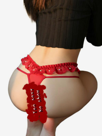 レースパールの室内用ホワイトランジェリーパンティーTバック