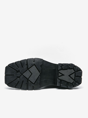 メンズ スクエアトゥ アンクルブーツ 滑り止め プラットフォームソール 頑丈 アウトドア 冬用 ショートブーツ