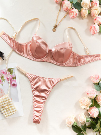 2ピースランジェリー シアーシャンパンブラ＆パンティセット