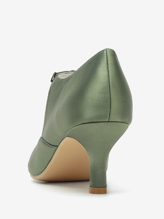 ヴィンテージウェディングシューズ、ラウンドトゥ、キトンヒール、メリージェーンシューズ