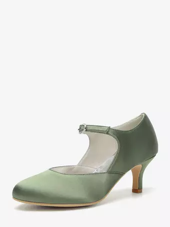 Chaussures de mariage vintage à bout rond et talon chaton Mary