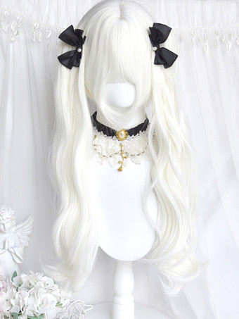 MapofBeauty Queue De Cheval Longue Droite Cyan Bleu – 2 Clips + Perruque Cosplay Lolita