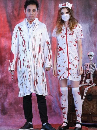 ハロウィン 怖いゾンビナースコスチューム 大人用 血まみれドクタードレス