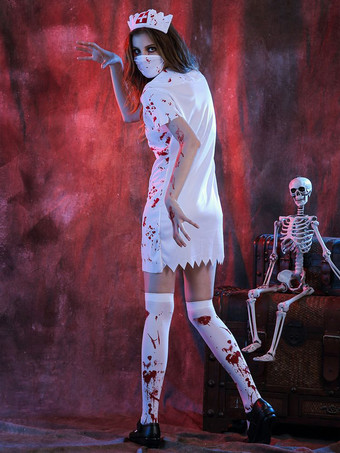 ハロウィン 怖いゾンビナースコスチューム 大人用 血まみれドクタードレス