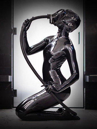 全身ラテックスキャットスーツ オールインワン タイトフェティッシュウェア