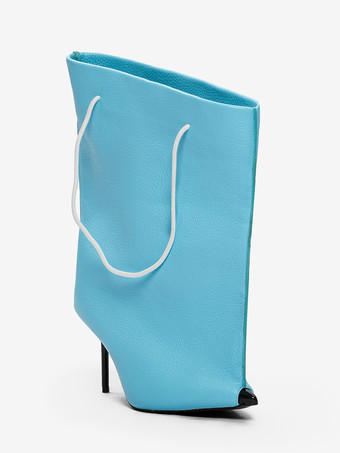 レディース ワイドカーフブーツ ポインテッドトゥデザイン ハイヒールブーティ