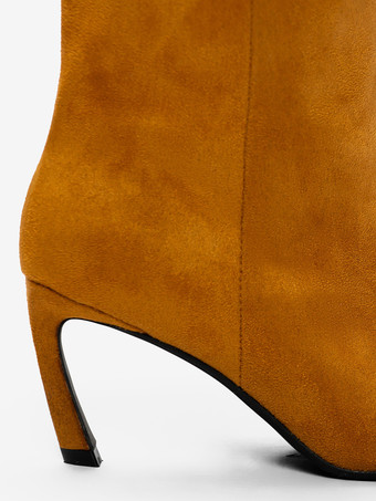 スエードニーハイブーツ レディース ポインテッドトゥデザイン ハイヒールブーツ