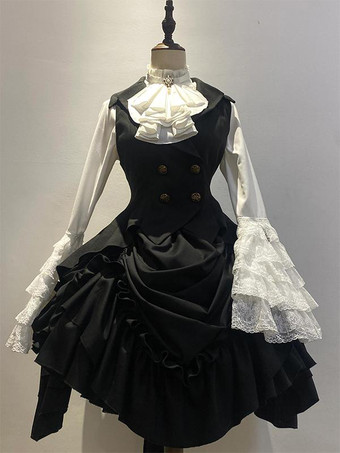 Gilet Lolita Fashion Lolita Gilet gothique noir sans manches
