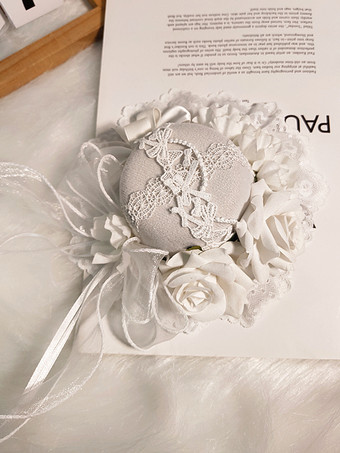 クラシックなガーリーなスウィートロリータハット レースアップフラワー ポリエステルレッドロリータアクセサリー