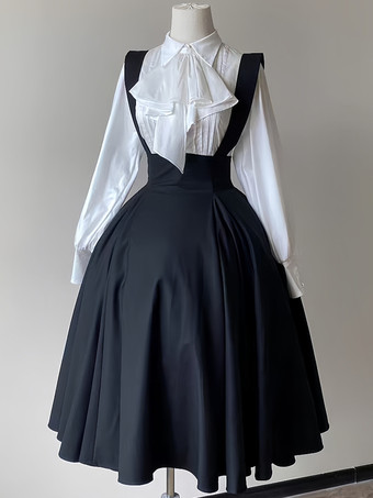 Faldas negras sin mangas con tirantes de Lolita gótica SK