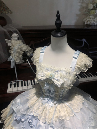 スイートロリータドレス ポリエステル ノースリーブ リボン スイートジャンパースカート ピンク ロリータドレス