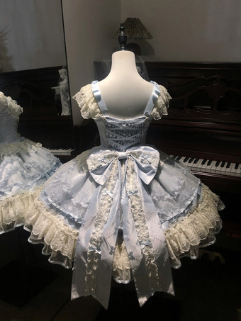 スイートロリータドレス ポリエステル ノースリーブ リボン スイートジャンパースカート ピンク ロリータドレス