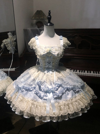 スイートロリータドレス ポリエステル ノースリーブ リボン スイートジャンパースカート ピンク ロリータドレス