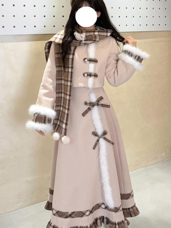 スイートロリータ3点セット プラッシュトップとスカートとスカーフのコーデ 秋冬 着心地抜群